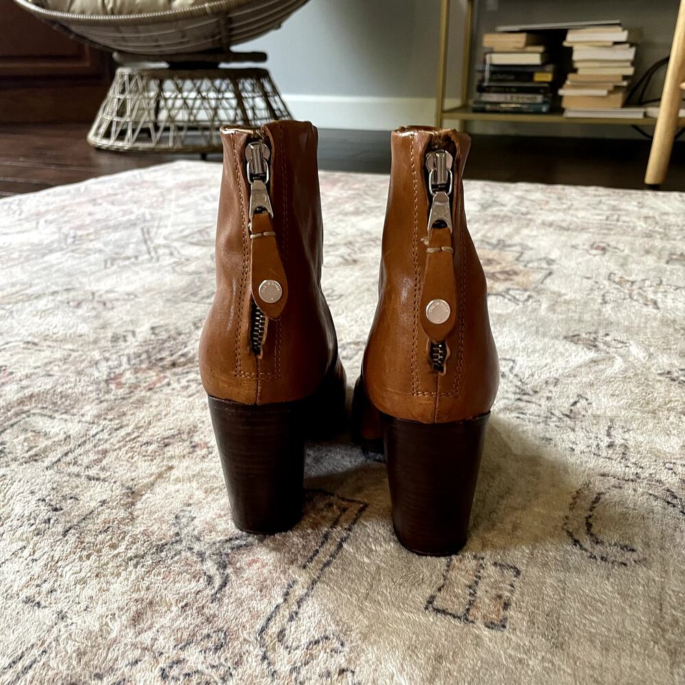 Rag & Bone Newbury Boot Brown Genuine Leather Stacked Heel Bootie Womens SZ 8 - Picture 4 of 10